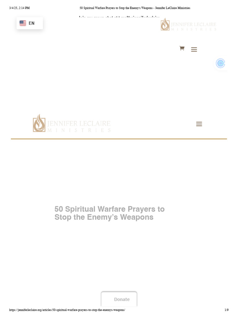 50 Spiritual Warfare Prayers Guide | PDF | Spiritual Warfare | Jesus