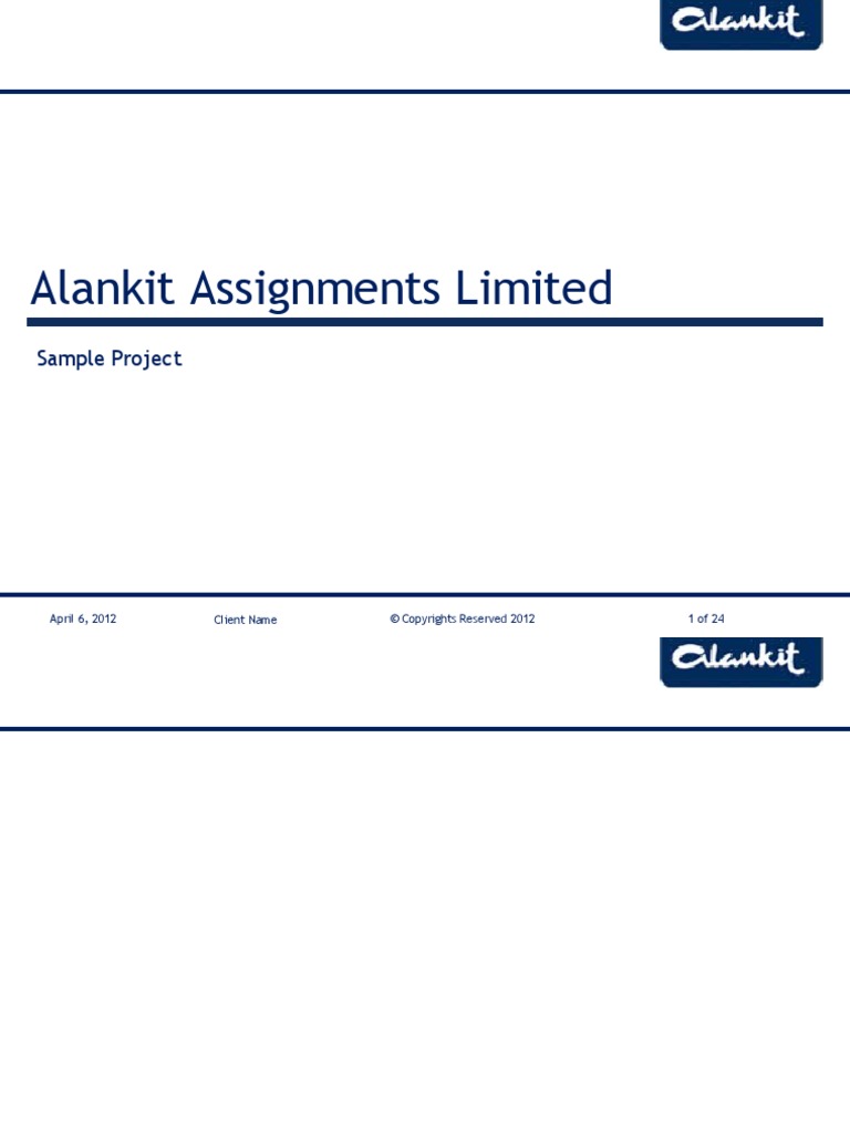 Alankit Assignments Limited: Sample Project | PDF