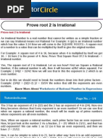 Prove Root 2 Is Irrational