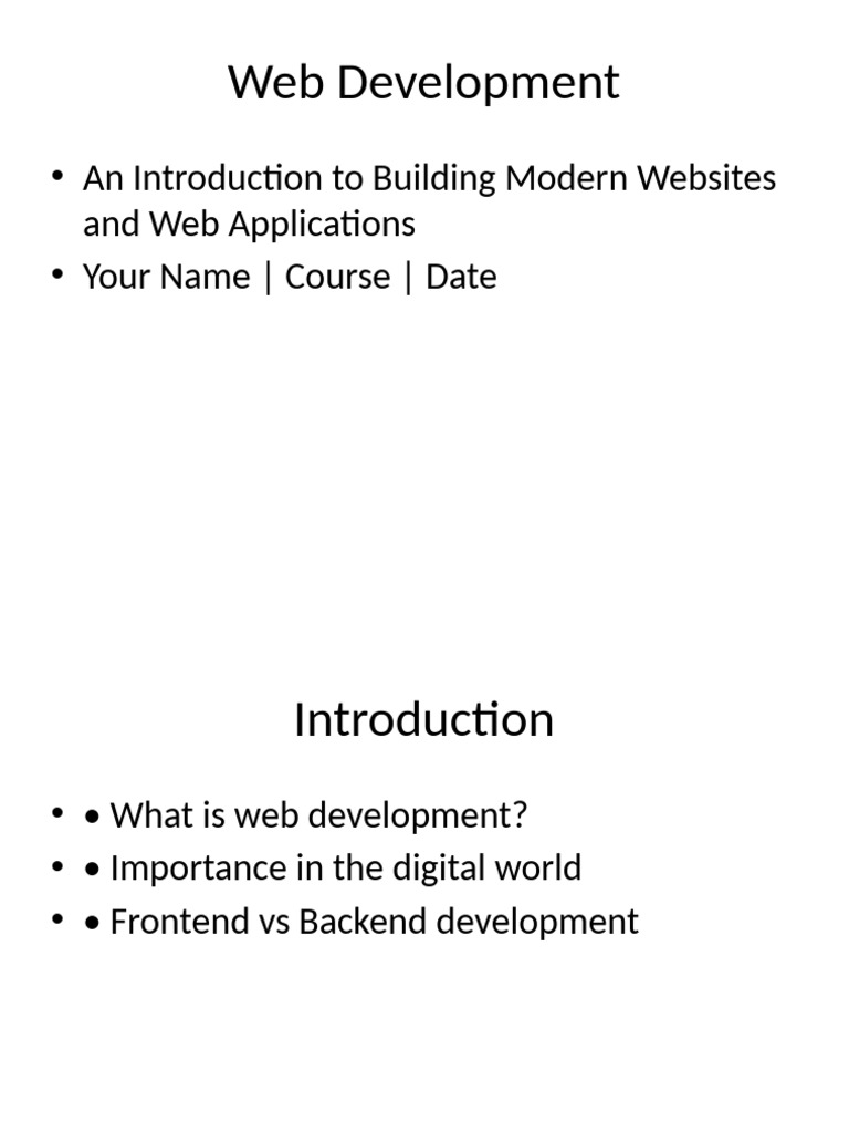 Web Development Presentation | PDF