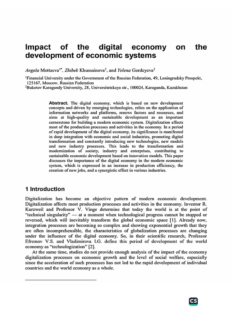 Digital Economy | PDF