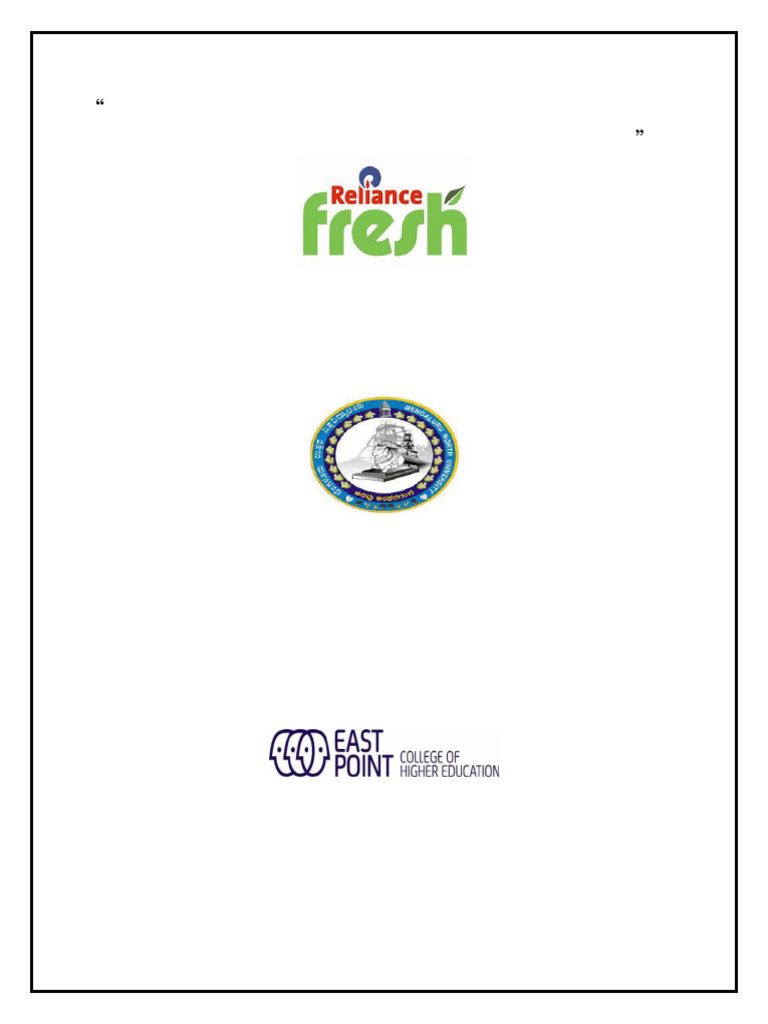 Reliance Fresh Promotional Strategies Study | PDF | Sampling ...