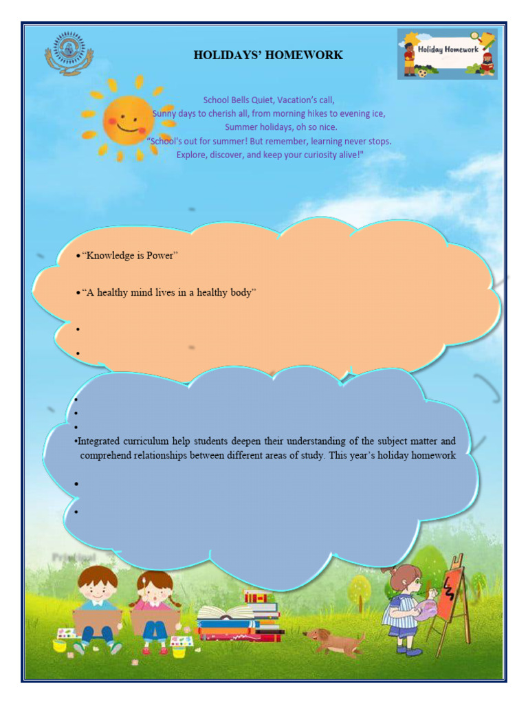 Class IV Holiday Homework 2025-26 | PDF | Photosynthesis | Plants