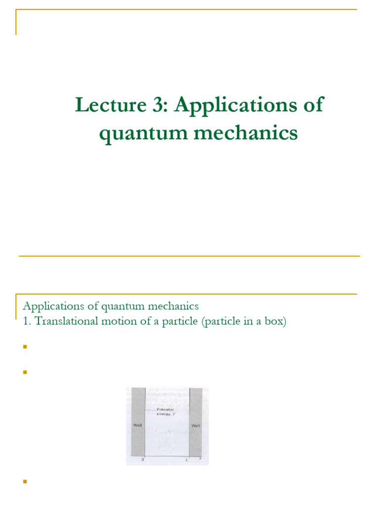Quantum Mechanics Applications Overview | PDF | Angular Momentum | Physics