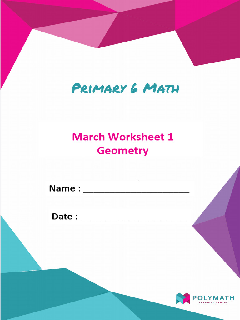 P6 Math March WS 1 - Geometry | PDF | Triangle | Area