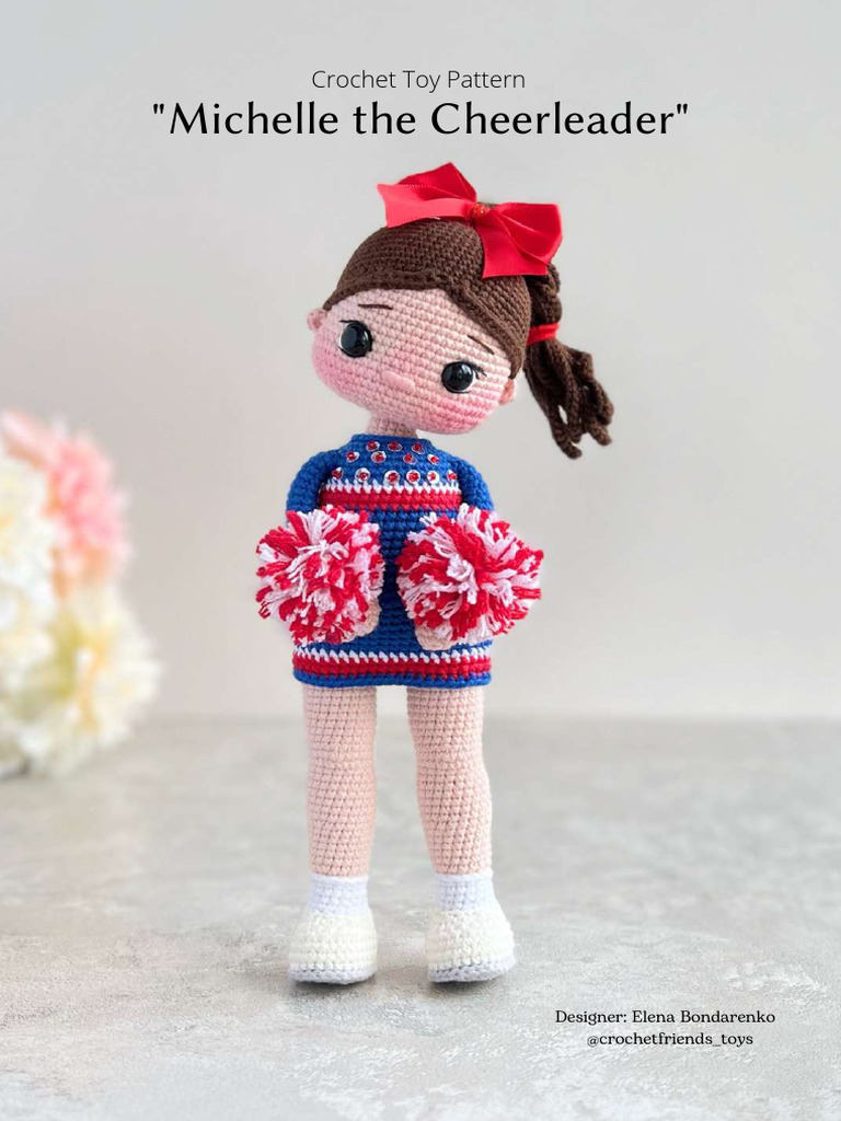 Crochet Pattern for Cheerleader Doll | PDF | Crochet | Sewing Needle