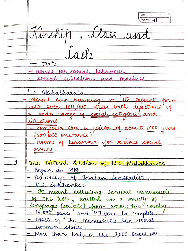 Kinship, Caste and Class | PDF