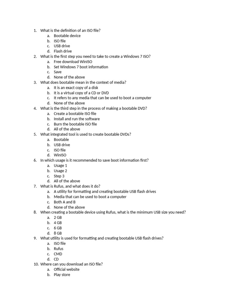Understanding ISO File Format and Usage | PDF | Operating System | Usb ...