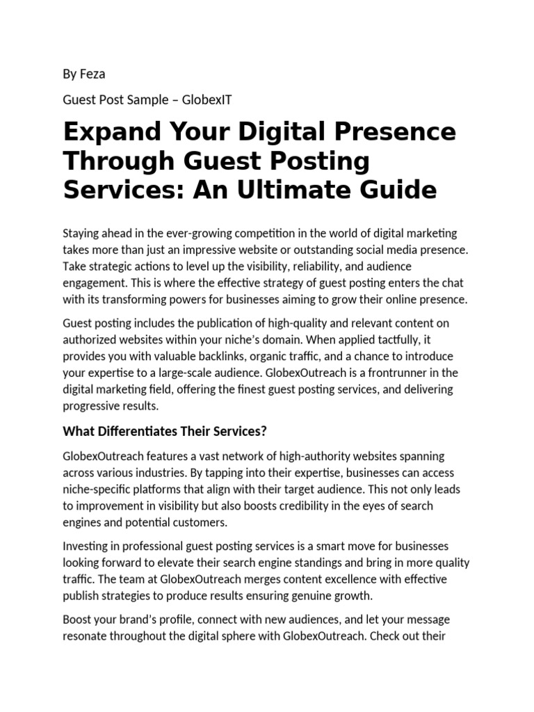 Elevate Your Brand with Guest Posting | PDF