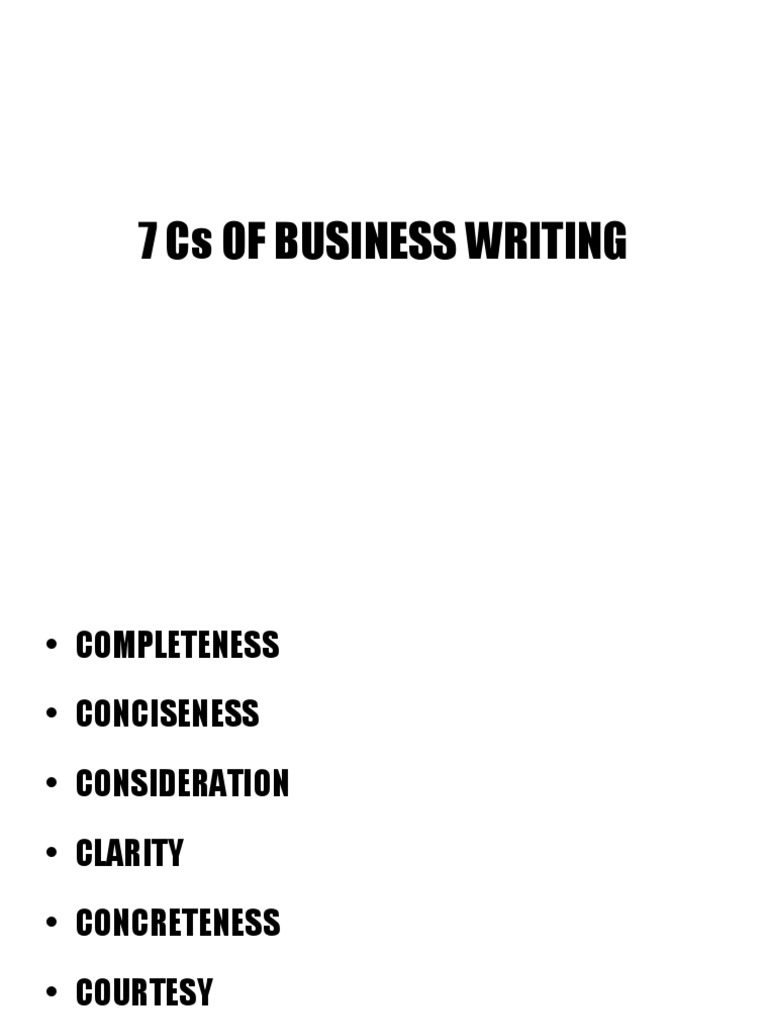 Mastering the 7 Cs of Business Writing | PDF | Adjective | Sentence ...