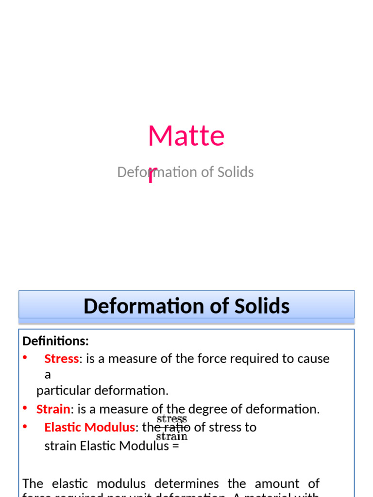 9 Deformation of Solids | PDF | Deformation (Engineering) | Strength Of  Materials
