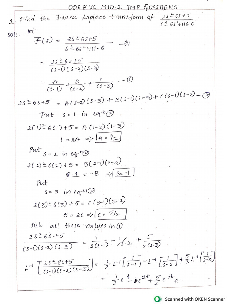 Imp Questions and Answers ODE&VC-1 | PDF
