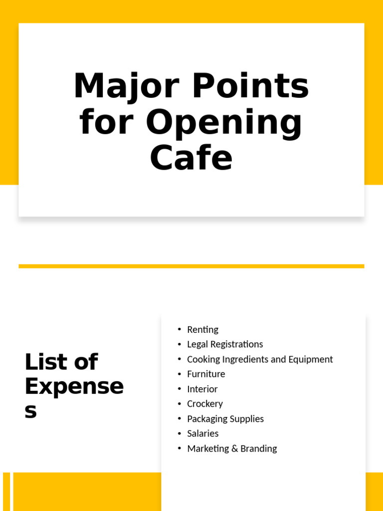 Essential Cafe Opening Expenses Guide | PDF