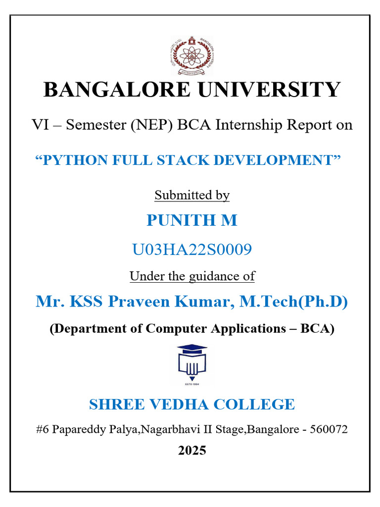 Python Full Stack Development Report | PDF | Anonymous Function ...