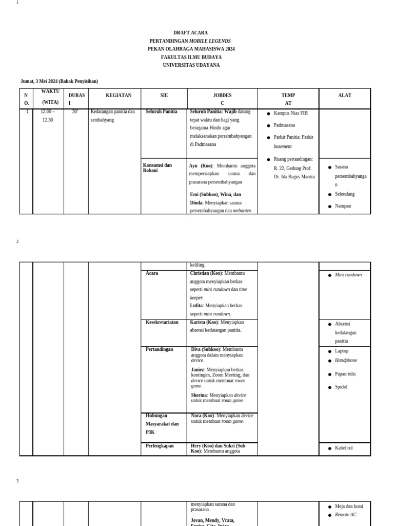 Draft Pertandingan MLBB 2024 | PDF