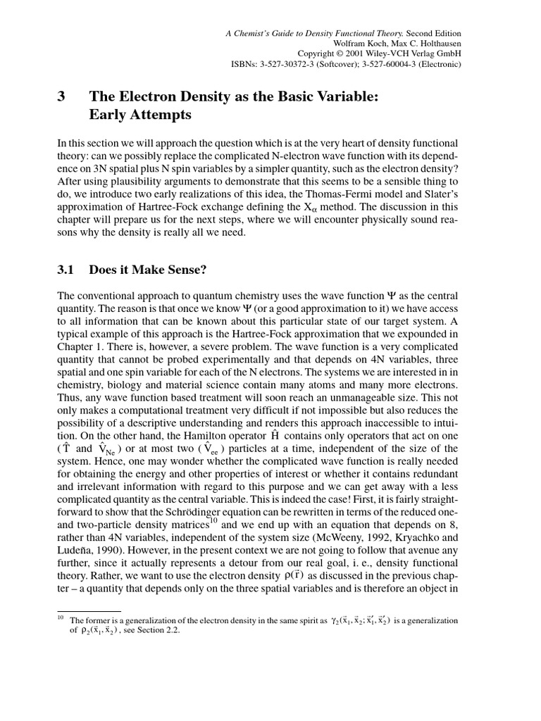 Early Concepts in Electron Density Theory | PDF | Density Functional ...