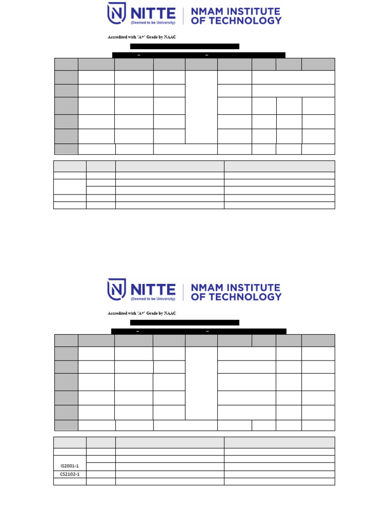 Information Science Engineering Timetable 2024 | PDF | Information ...