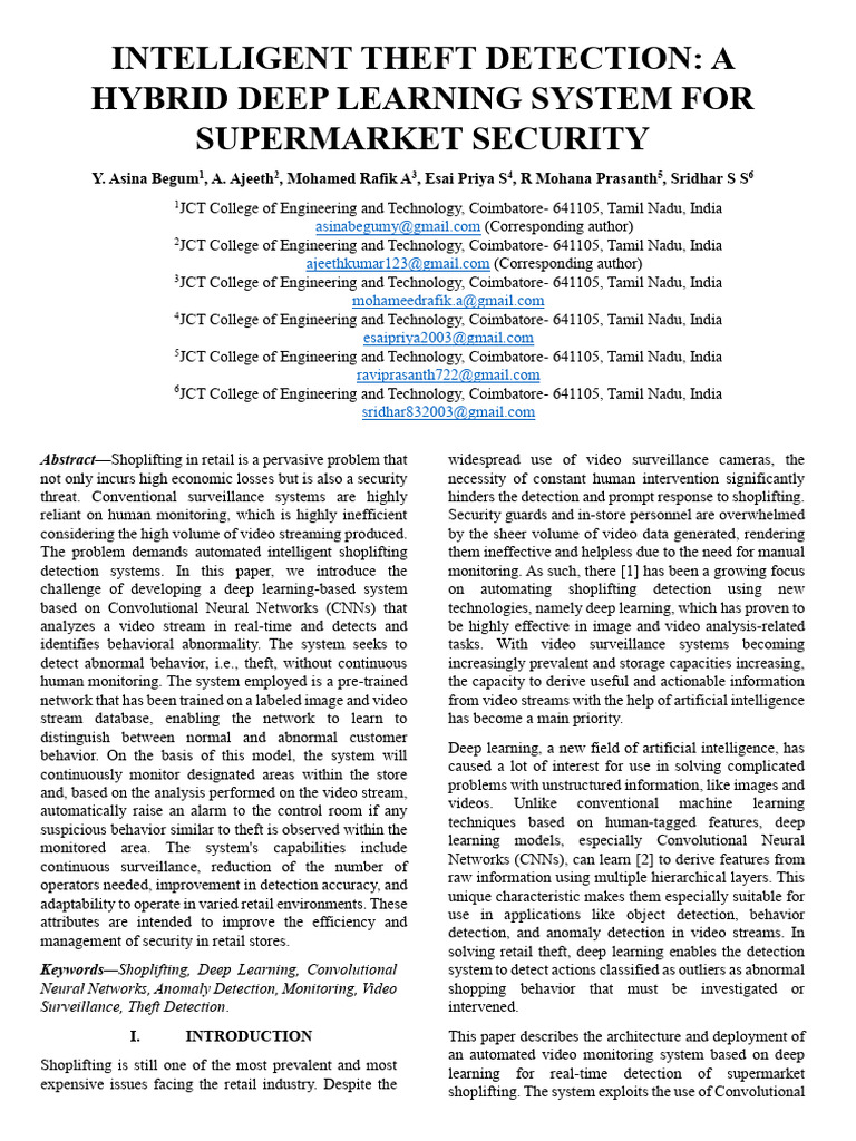 Hybrid Deep Learning for Theft Detection | PDF | Deep Learning | Closed ...
