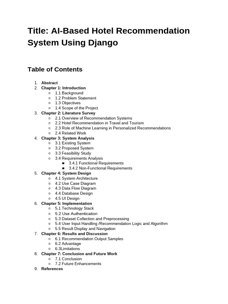 AI Hotel Recommendation System with Django | PDF | Machine Learning ...