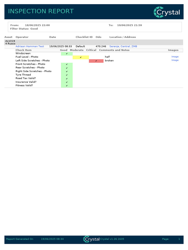 Vehicle Inspection Report Summary | PDF