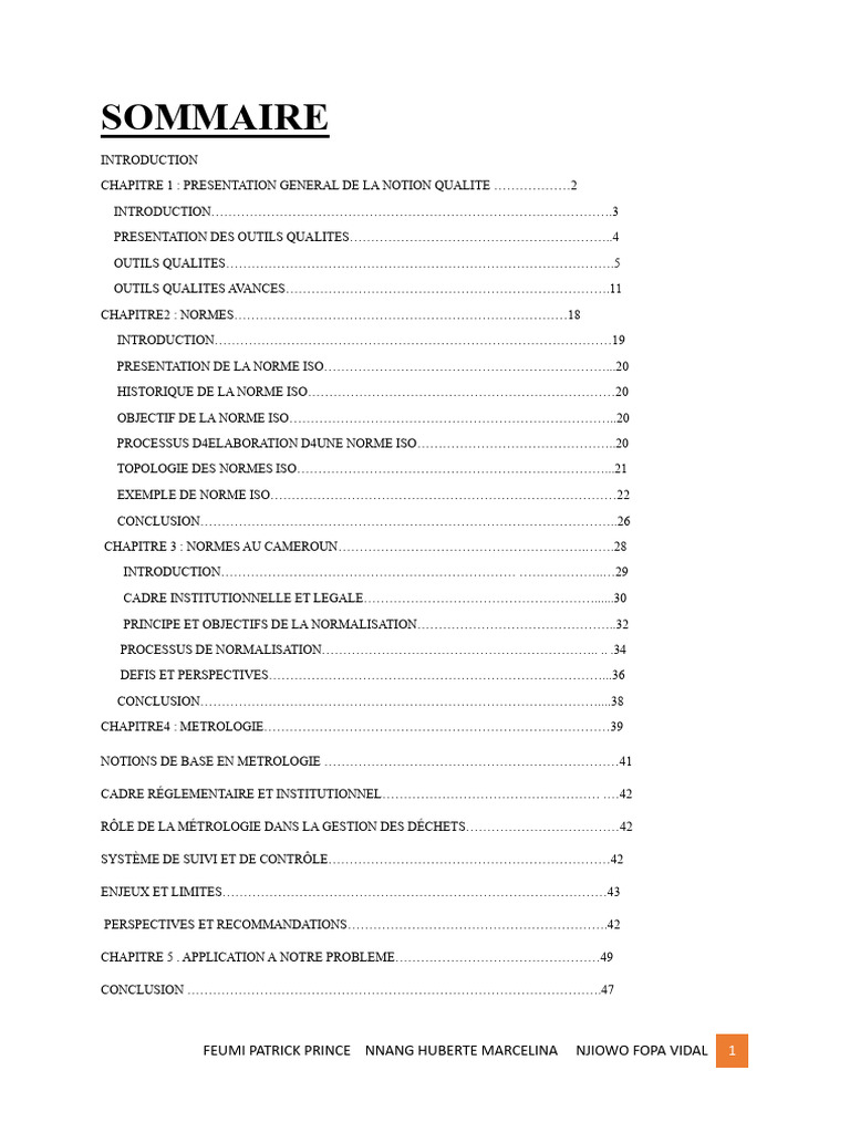 Outils de qualité et normes ISO au Cameroun | PDF | Management de la ...