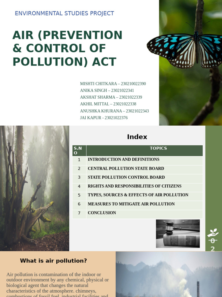 Air (Prevention & Control of Pollution) Project Final | PDF | Air ...