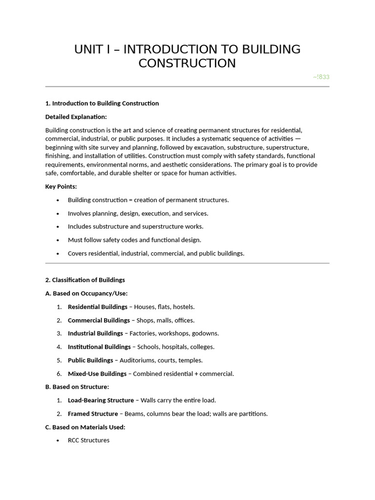 Building Construction Basics Explained | PDF | Structural Load ...