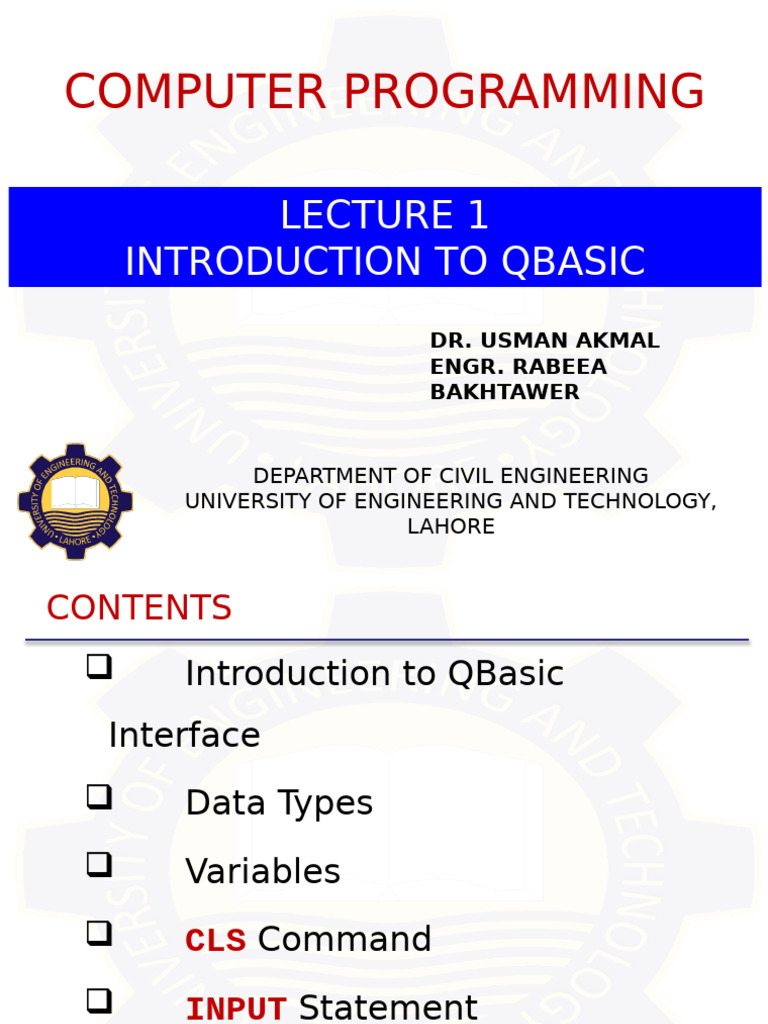 Introduction to QBasic Programming | PDF | Data Type | String (Computer ...