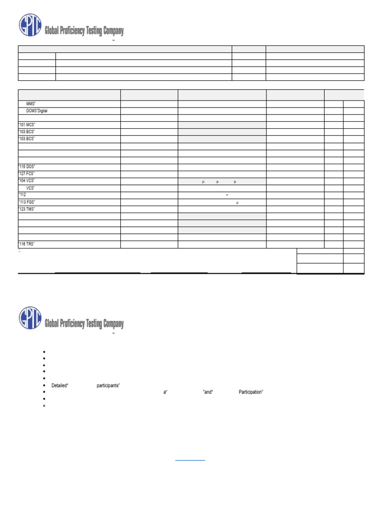 PT Scheme Registration Form for Labs | PDF | Pressure Measurement ...