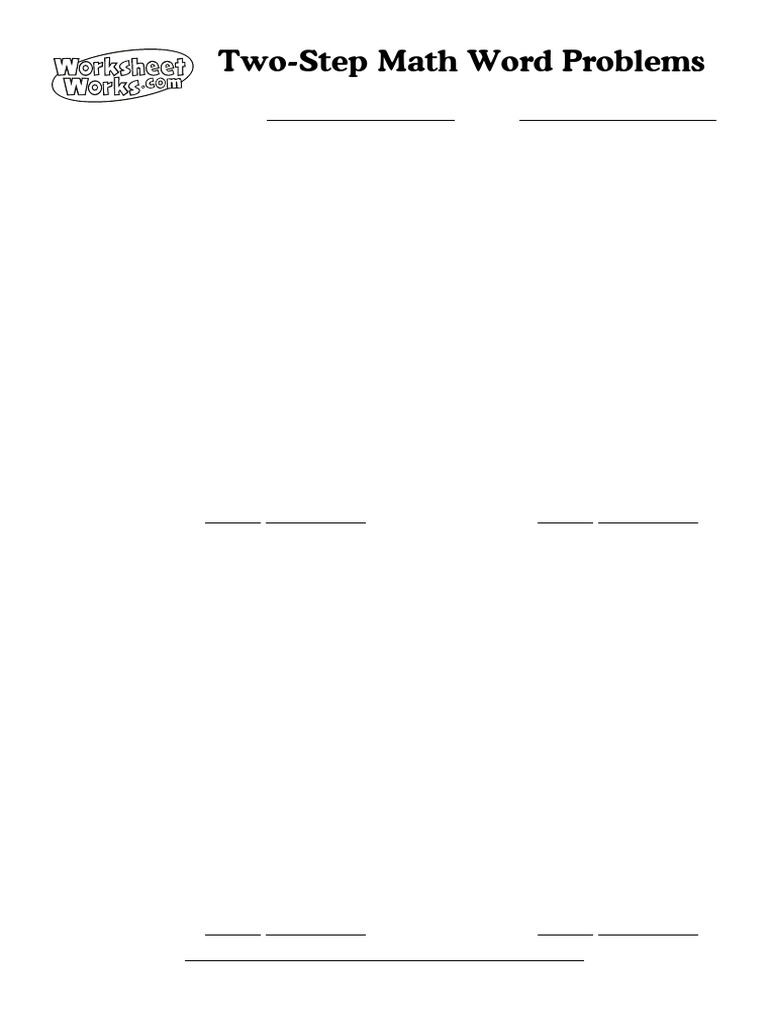 Two-Step Math Word Problems Answers | PDF | Desserts | Cakes