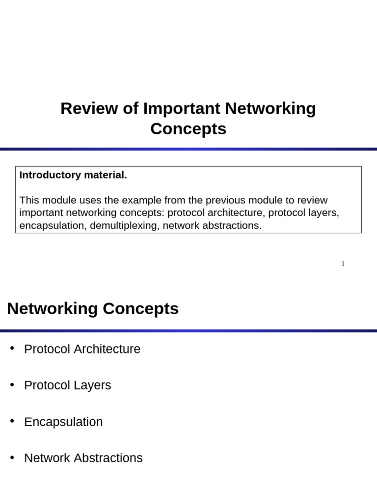 Key Networking Concepts Overview | PDF | Internet Protocol Suite ...