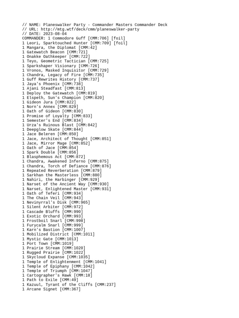 mtg commander masters deck list Commander Magic The Gathering Commander Masters