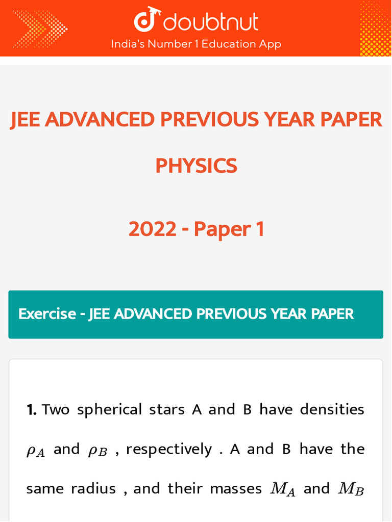 JEE Advanced 2022 Physics Paper 1 Solutions | PDF | Capacitor | Metrology