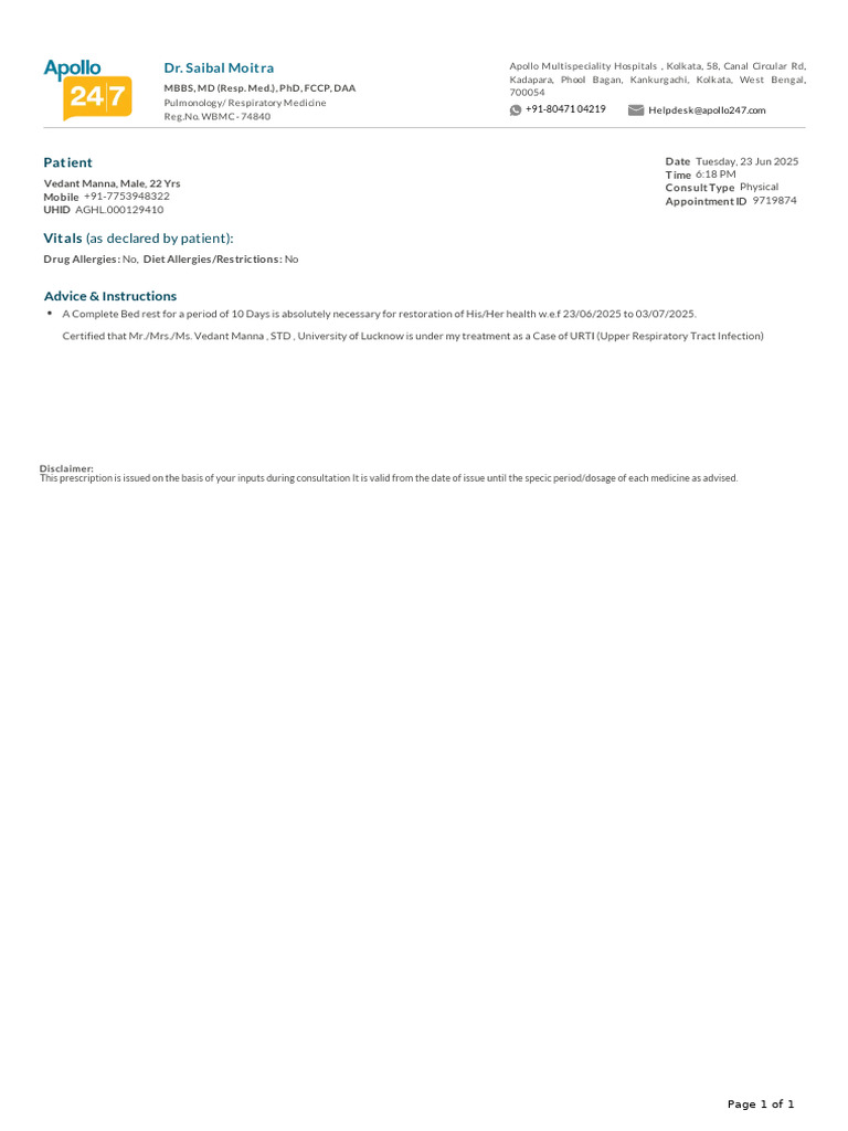 Prescription Apollo 2471702737540143 | PDF