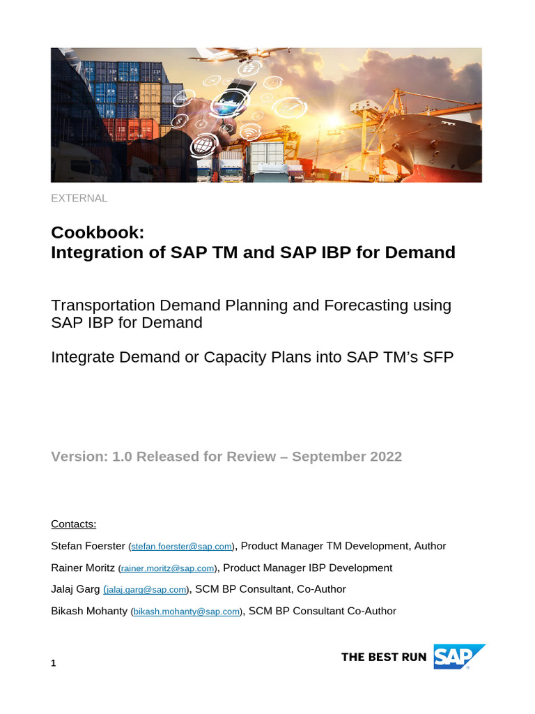 SAP TM and IBP Integration Cookbook | PDF | Forecasting | Microsoft Excel