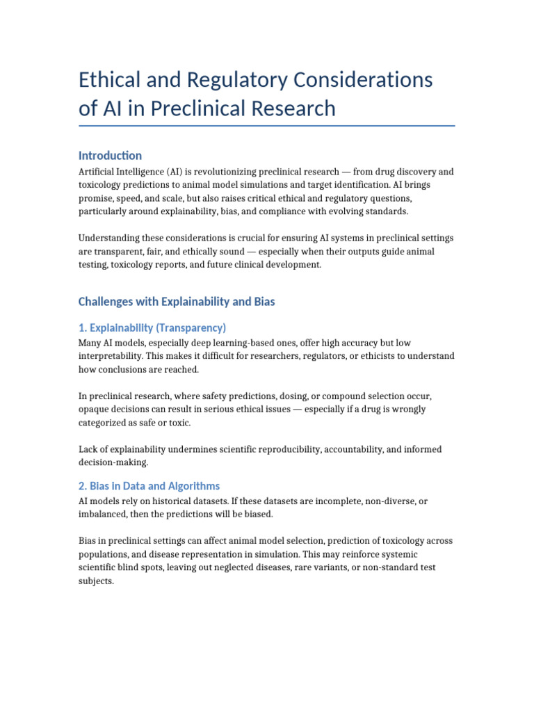 Ethical AI in Preclinical Research | PDF | Artificial Intelligence ...