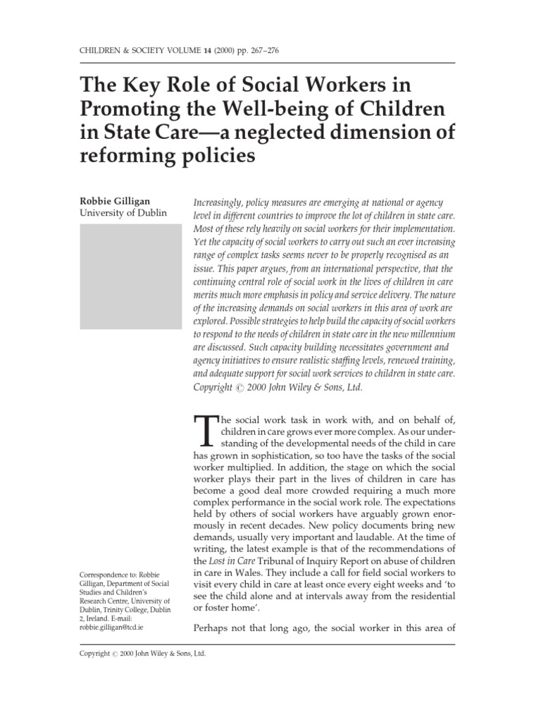 The Key Role of Social Workers in Promot | PDF | Social Work | Caregiver
