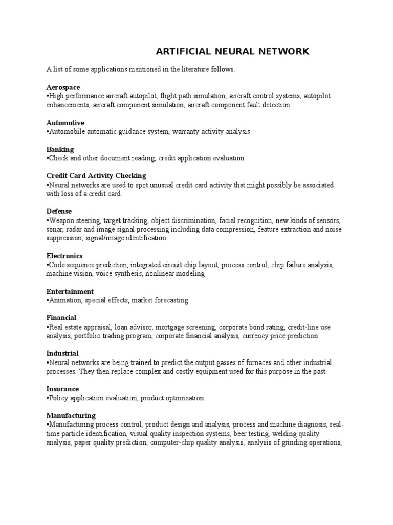 Applications of Artificial Neural Networks | PDF | Artificial Neural ...