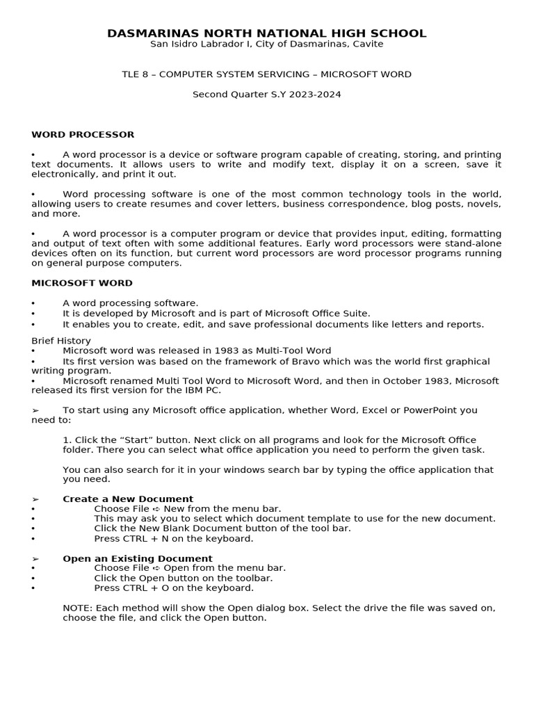 Microsoft Word Basics for Students | PDF | Microsoft Word | Word Processor