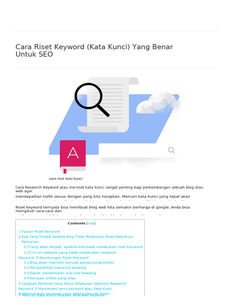 Riset Keyword SEO untuk Pemula | PDF
