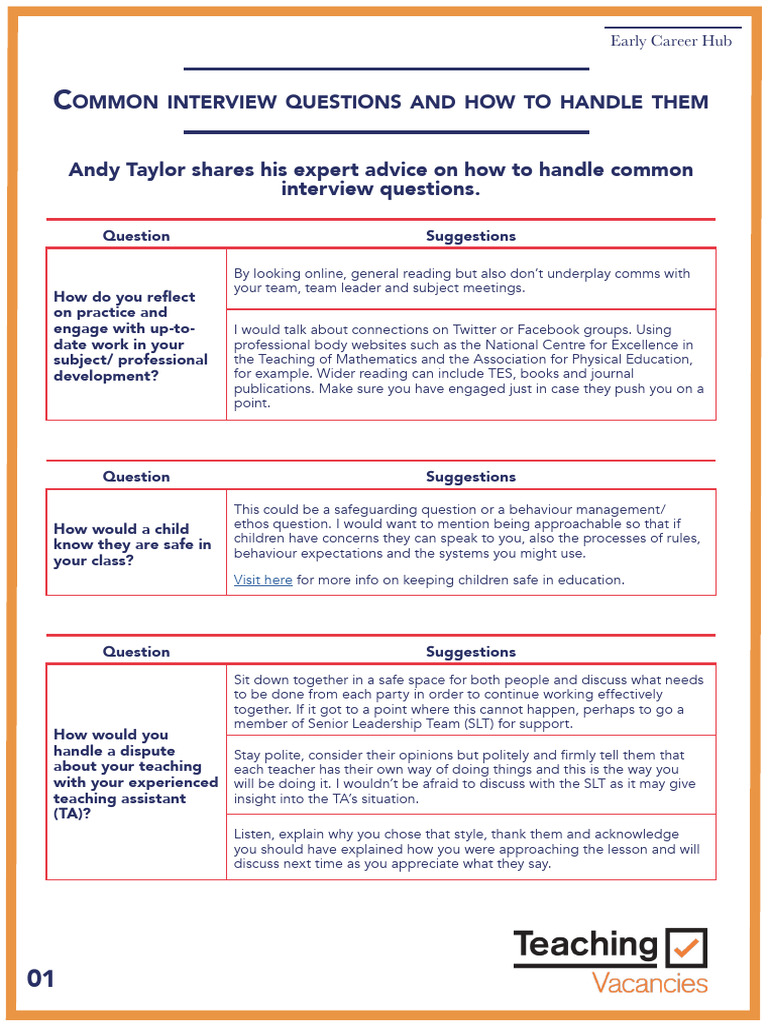 Mastering Common Interview Questions | PDF | Learning | Teachers