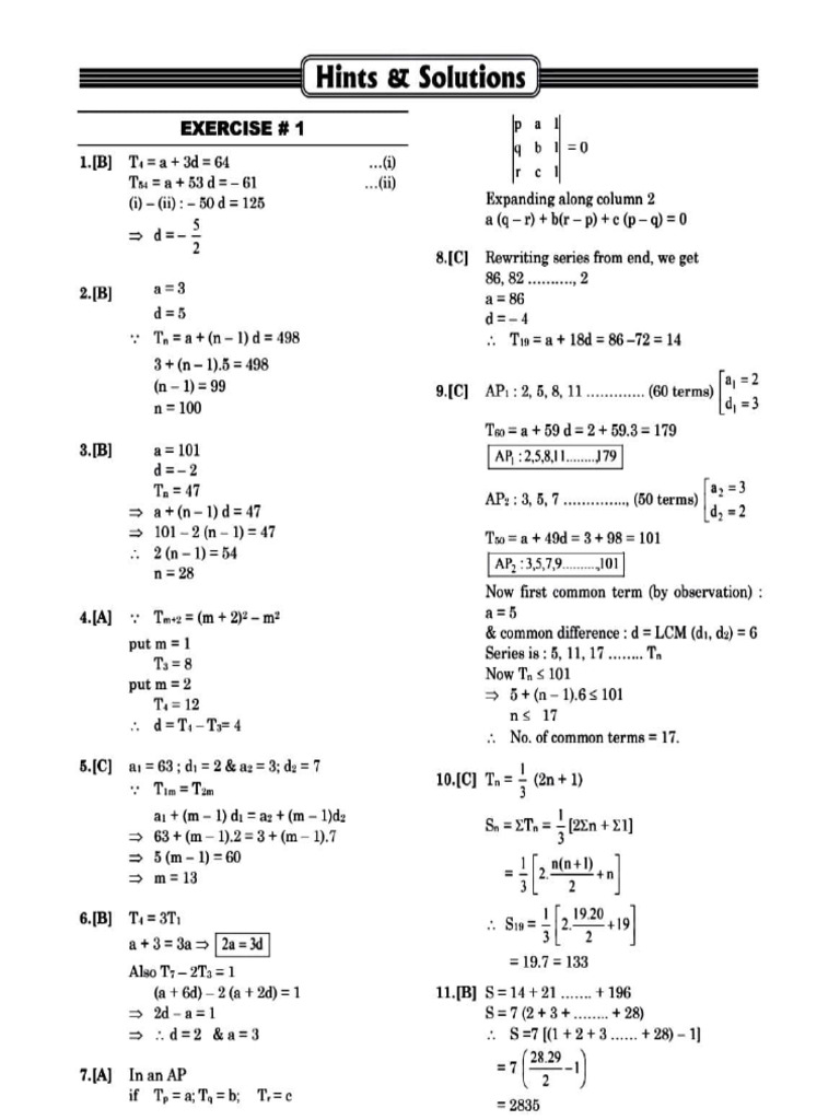 Sequence and Series Assignment Solutions 1679847199875 | PDF