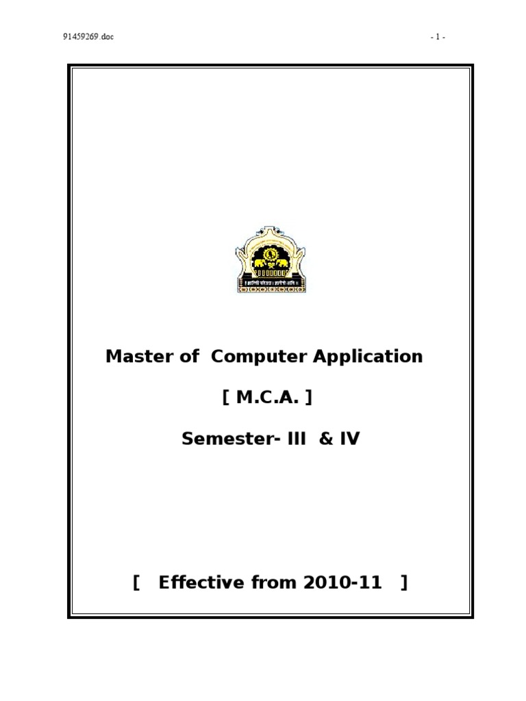 Master of Computer Application (M.C.A.) Semester-III & IV | PDF ...