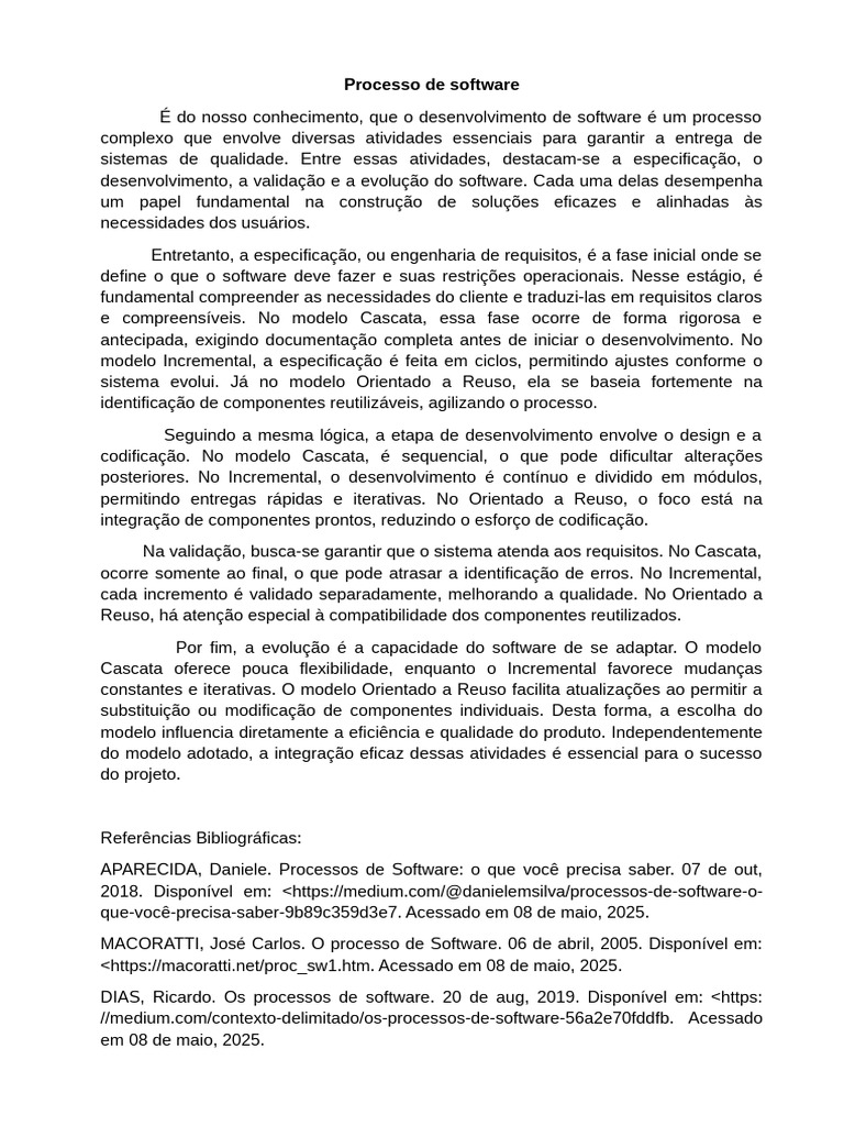 Modelos de Desenvolvimento de Software | PDF | Qualidade (negócios ...