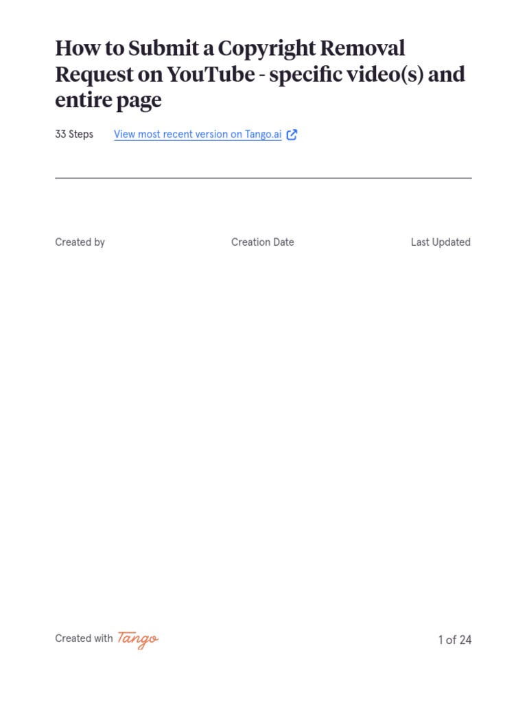 How To Submit A Copyright Removal Request On YouTube - Specific Video(s)  and Entire Page | PDF | You Tube | World Wide Web