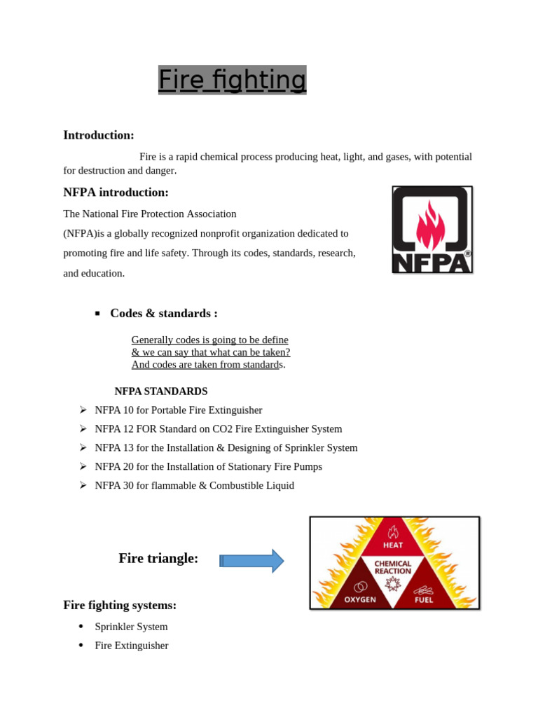 NFPA Standards for Fire Fighting Systems | PDF | Fire Sprinkler System ...