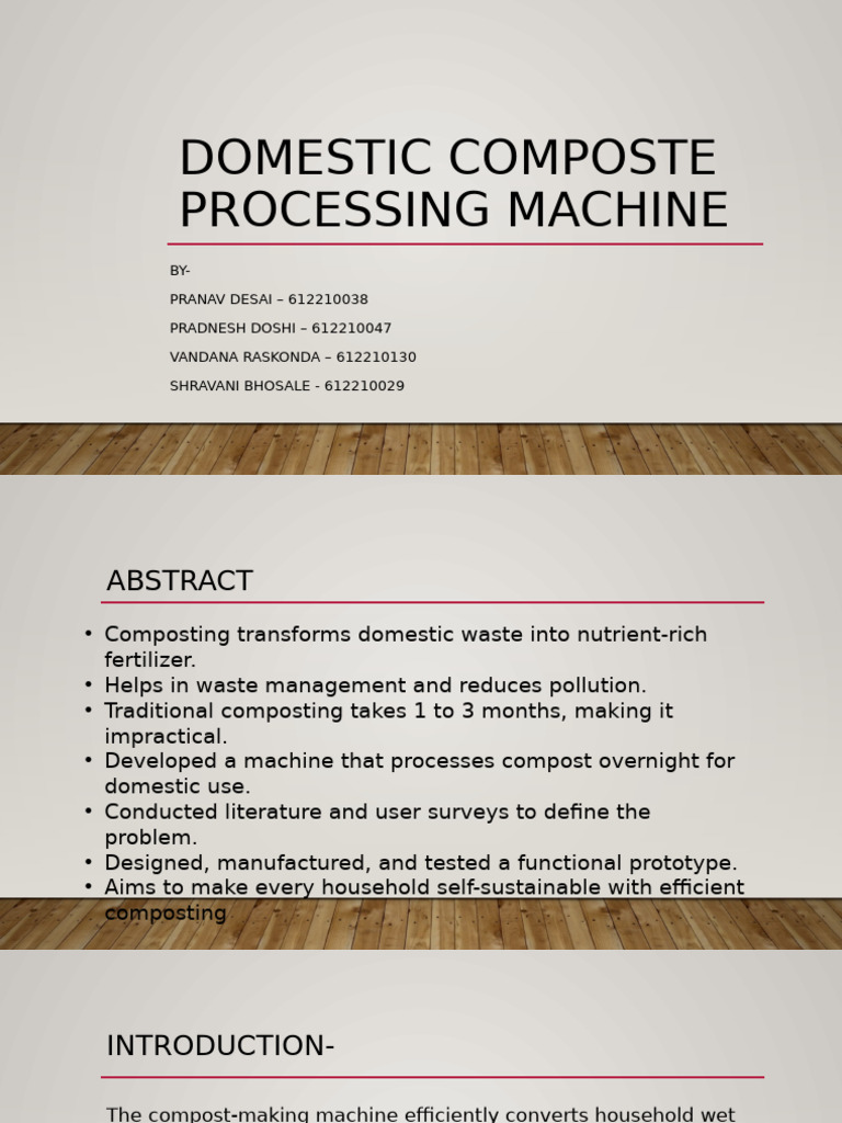 Domestic Composting Machine Design | PDF | Compost | Decomposition