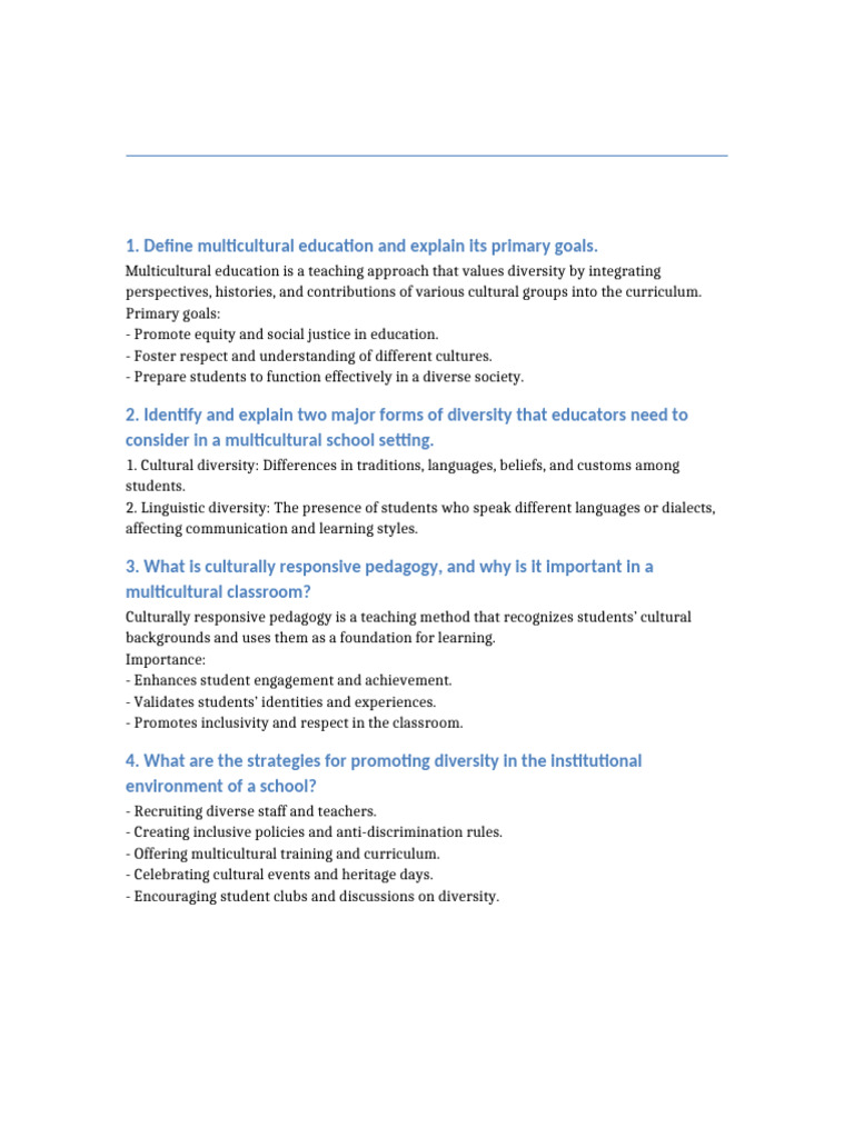 Multicultural Education for Equity and Inclusion | PDF ...