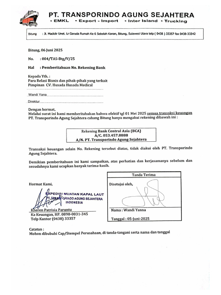 Pernyataan Rekening BP Wandi | PDF