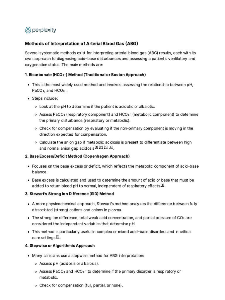 ABG Interpretation Methods Overview | PDF | Beta Lactamase ...